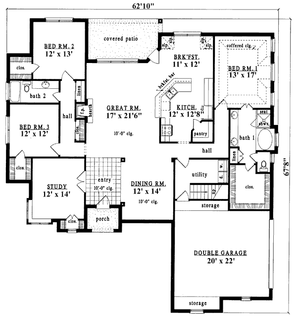 Traditional Floor Plan - Main Floor Plan #42-264