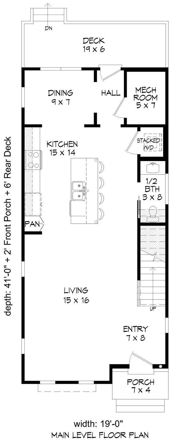 Contemporary Floor Plan - Main Floor Plan #932-1042