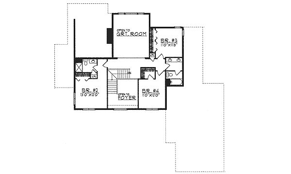 House Plan Design - European Floor Plan - Upper Floor Plan #70-465
