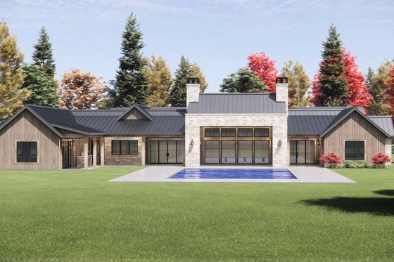 Exterior - Rear Elevation for Modern House Plan #1096-172 - 4 bed, 4.5 bath