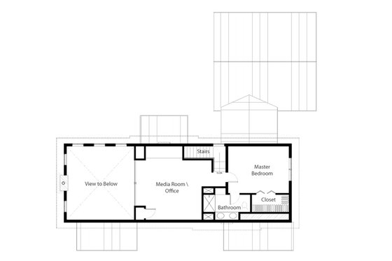 Floor Plan - Upper Floor for Cabin House Plan #497-47 - 3 bed, 2 bath