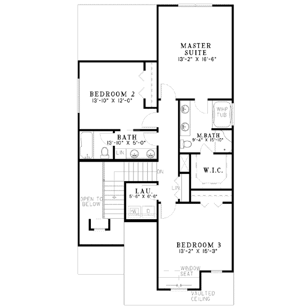 Traditional Floor Plan - Upper Floor Plan #17-422