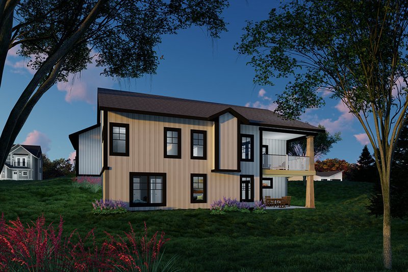 Architectural House Design - Exterior - Rear Elevation for Modern House Plan #70-1526 - 4 bed, 3 bath