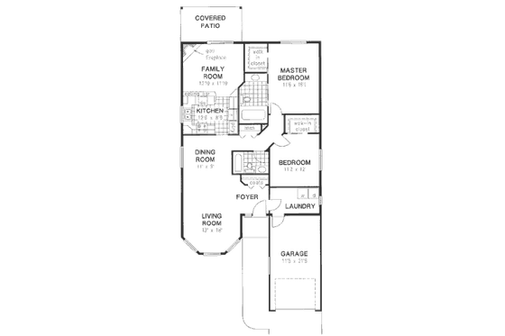 Floor Plan - Main Floor for Traditional House Plan #18-9057 - 2 bed, 2 bath