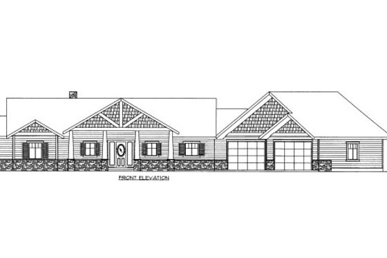 Exterior - Front Elevation 3 for Bungalow House Plan #117-708 - 5 bed, 3 bath