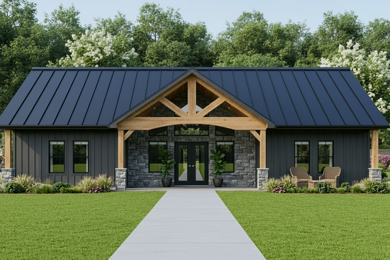 Exterior - Front Elevation 2 for Country House Plan #1064-268 - 2 bed, 2 bath