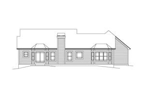 Exterior - Rear Elevation for Country House Plan #57-622 - 3 bed, 2.5 bath