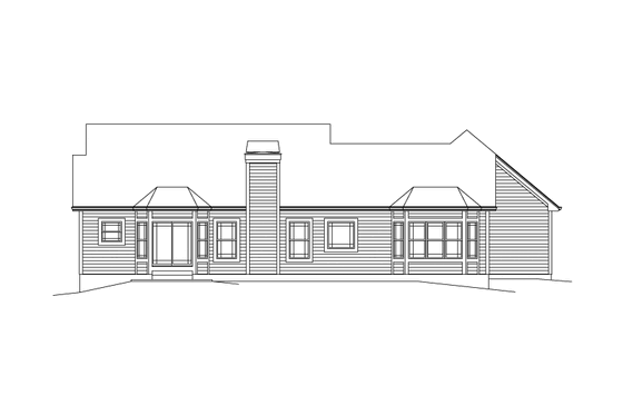 Exterior - Rear Elevation for Country House Plan #57-622 - 3 bed, 2.5 bath