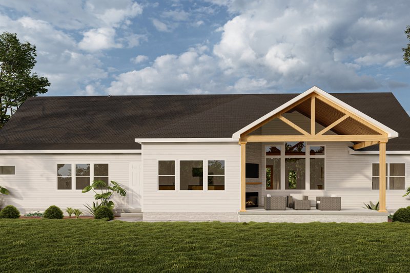 House Blueprint - Exterior - Rear Elevation for Craftsman House Plan #1089-33 - 3 bed, 2.5 bath