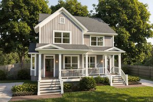 Architectural House Design - Exterior - Front Elevation for Farmhouse House Plan #79-242 - 3 bed, 2 bath
