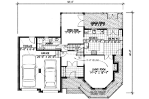 Floor Plan - Main Floor for Victorian House Plan #138-162 - 3 bed, 1.5 bath