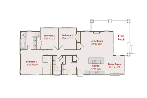 Floor Plan - Other Floor for Craftsman House Plan #461-1 - 3 bed, 2 bath