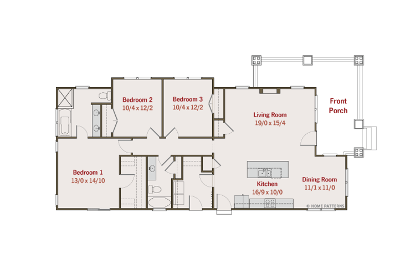 House Design - Floor Plan - Other Floor for Craftsman House Plan #461-1 - 3 bed, 2 bath