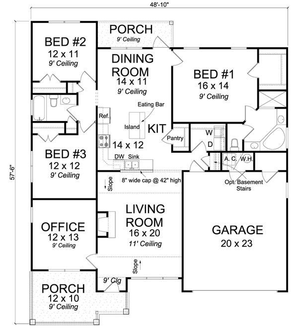 Cottage Floor Plan - Main Floor Plan #513-2090