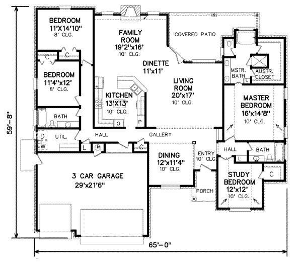 Traditional Floor Plan - Main Floor Plan #65-450