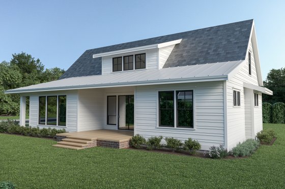 Exterior - Rear Elevation for Farmhouse House Plan #1070-87 - 3 bed, 2.5 bath