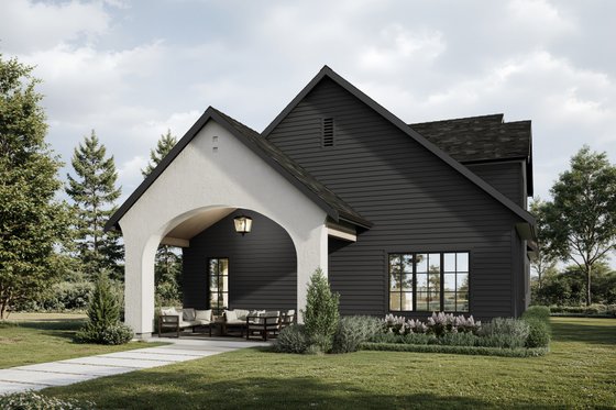 Exterior - Rear Elevation for European House Plan #1114-28 - 3 bed, 2.5 bath