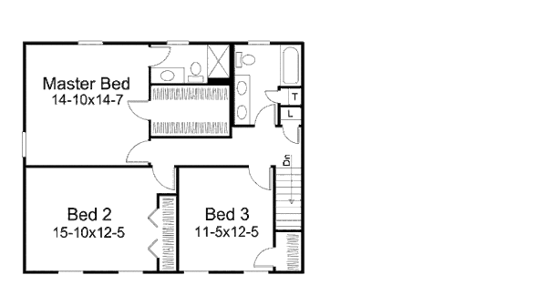 House Design - Traditional Floor Plan - Upper Floor Plan #57-538