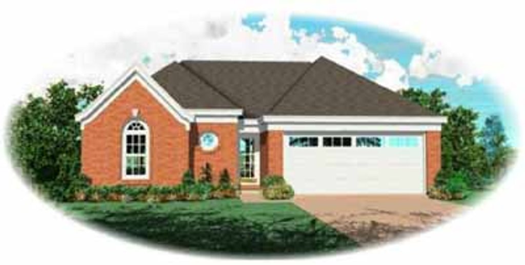 Exterior - Front Elevation 2 for European House Plan #81-197 - 3 bed, 2 bath
