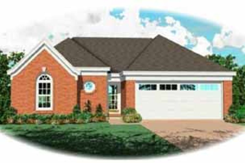 Exterior - Front Elevation 2 for European House Plan #81-197 - 3 bed, 2 bath