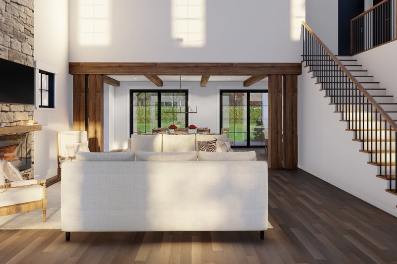House Blueprint - Interior - Family Room 1 for Farmhouse House Plan #923-273 - 4 bed, 3.5 bath