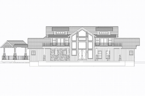 Exterior - Front Elevation 4 for Cabin House Plan #1109-5 - 5 bed, 5.5 bath