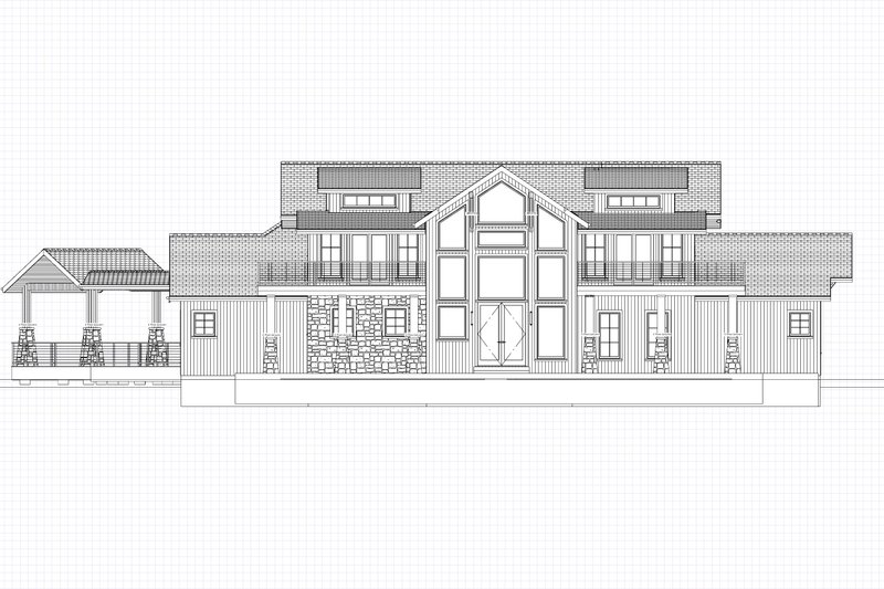 House Blueprint - Exterior - Front Elevation 4 for Cabin House Plan #1109-5 - 5 bed, 5.5 bath