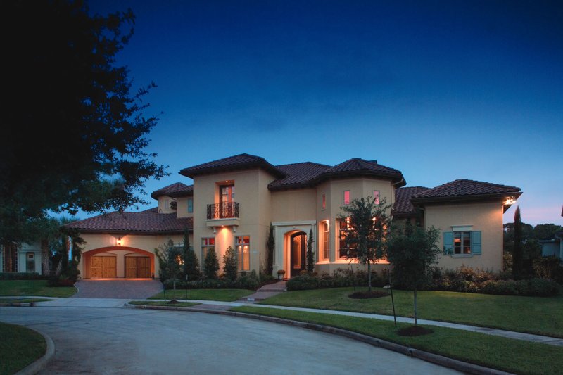 Architectural House Design - Exterior - Front Elevation 4 for Mediterranean House Plan #20-2166 - 5 bed, 6 bath
