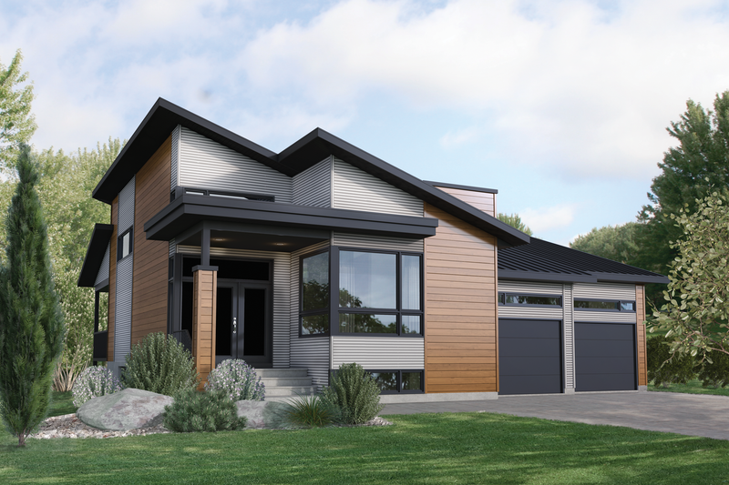 Contemporary Style House Plan - 3 Beds 2 Baths 1893 Sq/Ft Plan #25-4896