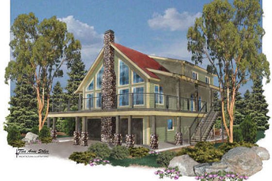Exterior - Front Elevation for Traditional House Plan #24-272 - 4 bed, 2 bath