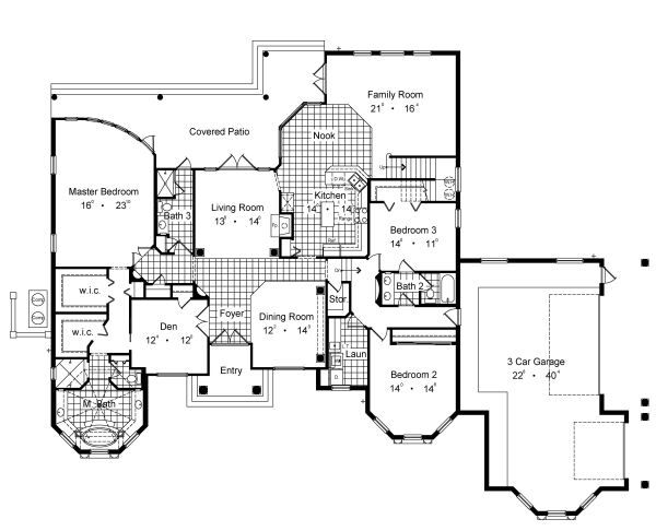 European Floor Plan - Main Floor Plan #417-400