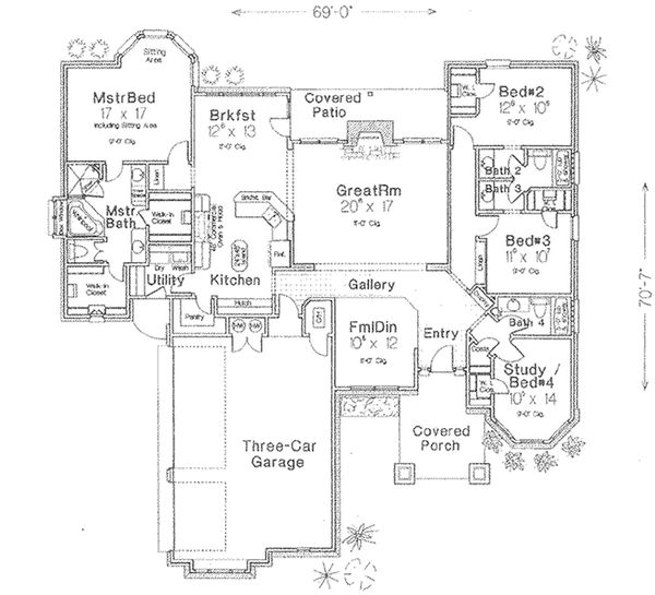 House Plan Design - Bungalow style, Craftsman design,  main level floor plan