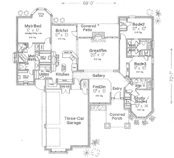 Architectural House Design - Bungalow style, Craftsman design,  main level floor plan
