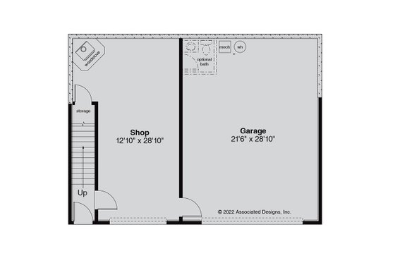 Floor Plan - Lower Floor for Traditional House Plan #124-1304 - 2 bed, 2 bath