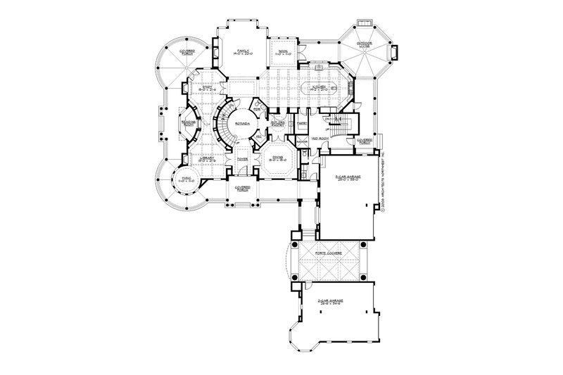 House Blueprint - Floor Plan - Main Floor for Colonial House Plan #132-571 - 5 bed, 6.5 bath