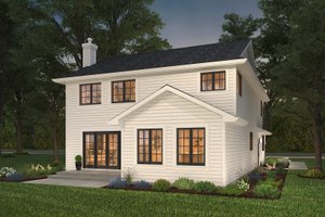 Exterior - Rear Elevation for Traditional House Plan #427-7 - 3 bed, 3 bath