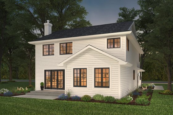 Exterior - Rear Elevation for Traditional House Plan #427-7 - 3 bed, 3 bath
