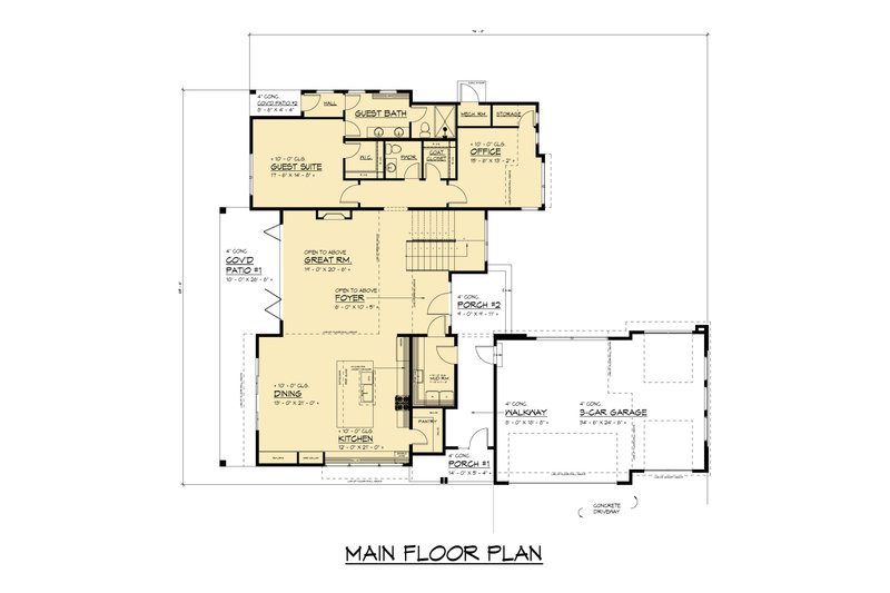 Dream House Plan - Floor Plan - Main Floor for Contemporary House Plan #1066-308 - 5 bed, 4.5 bath