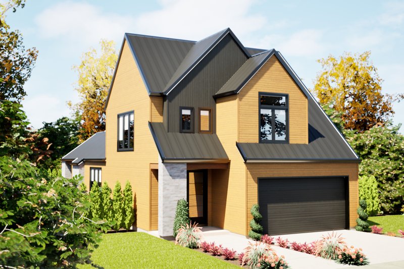House Blueprint - European Exterior - Front Elevation Plan #48-1207