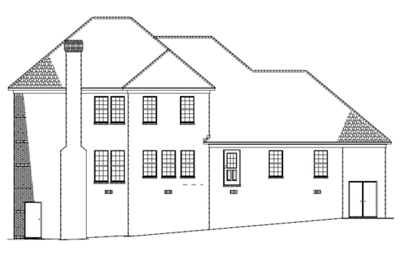Dream House Plan - Exterior - Rear Elevation for European House Plan #17-2271 - 5 bed, 3.5 bath