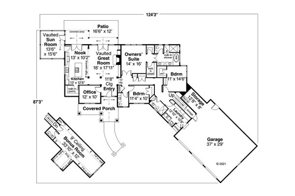 Dream House Plan - Craftsman Floor Plan - Main Floor Plan #124-1272