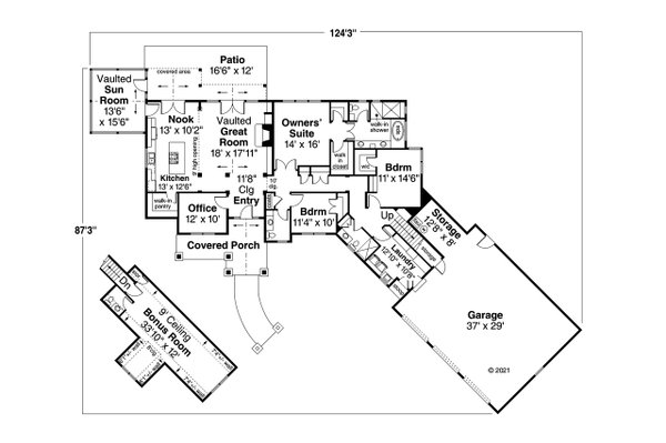 House Blueprint - Craftsman Floor Plan - Main Floor Plan #124-1272