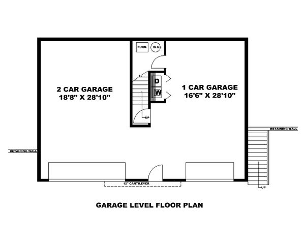 House Plan Design - Contemporary Floor Plan - Lower Floor Plan #117-905