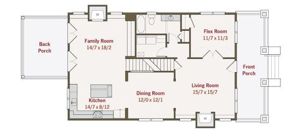 Craftsman Floor Plan - Main Floor Plan #461-36