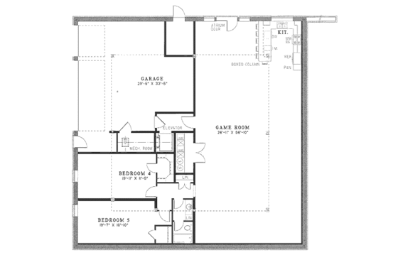 Floor Plan - Lower Floor for Southern House Plan #17-280 - 5 bed, 5.5 bath