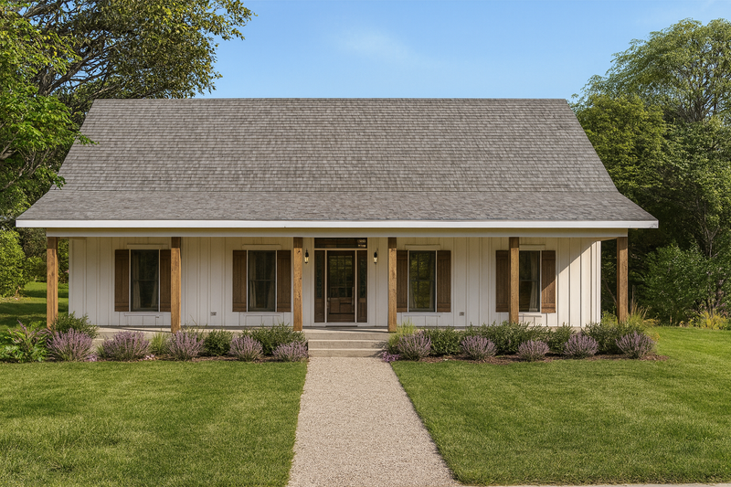 Architectural House Design - Exterior - Front Elevation 2 for Farmhouse House Plan #44-249 - 4 bed, 2 bath