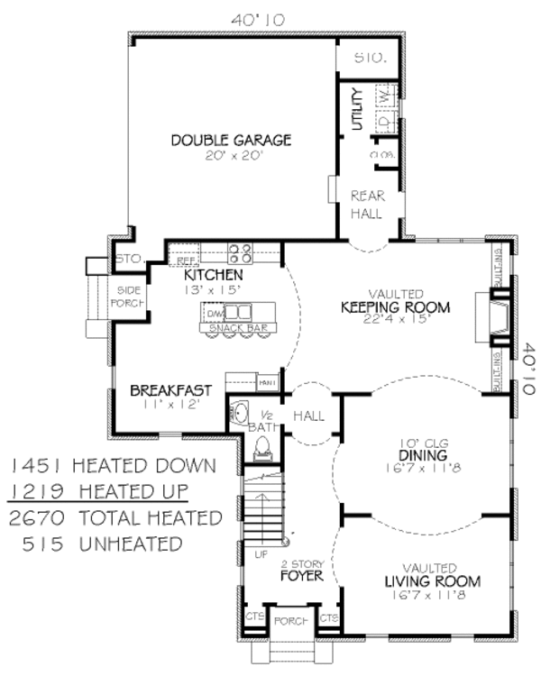 Traditional Floor Plan - Main Floor Plan #424-291