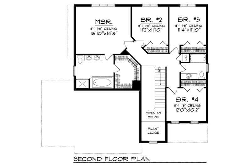 House Plan Design - Floor Plan - Upper Floor for Mediterranean House Plan #70-936 - 4 bed, 2.5 bath