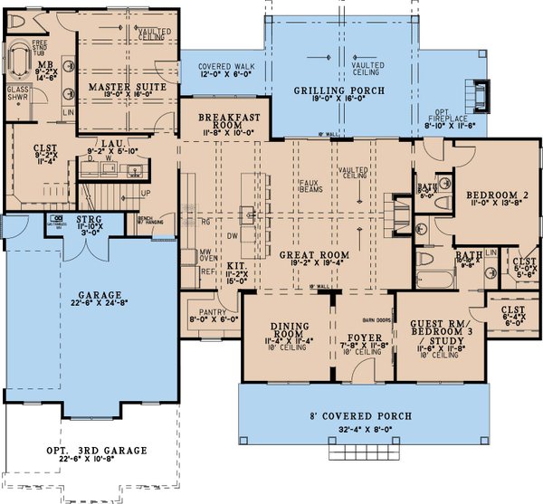 House Blueprint - Farmhouse Floor Plan - Main Floor Plan #923-440