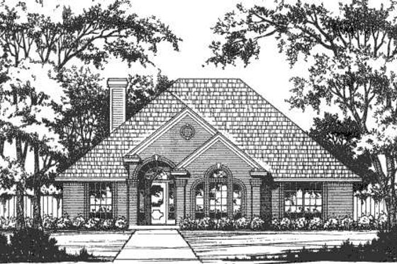 Exterior - Front Elevation for European House Plan #40-415 - 3 bed, 2 bath